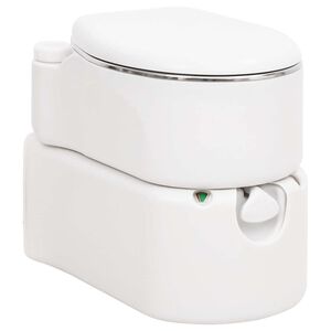vidaXL Toaletă de camping integrată, alb, 24+17 L HDPE și oțel