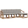 vidaXL Set de canapele de exterior 5 buc. Gri natural și deschis