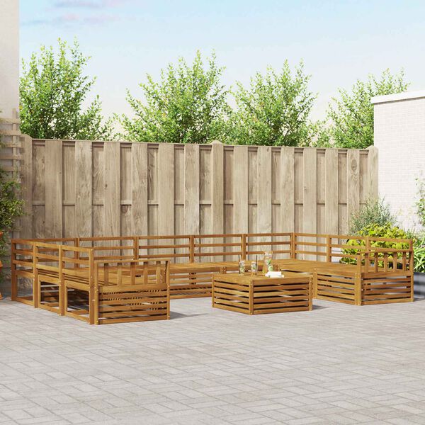 vidaXL Seturi de canapele 10 pcs natural Lemn Solid de Acacia