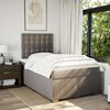 vidaXL Pat box spring cu saltea, taupe, 120x190 cm material textil