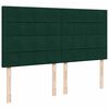 vidaXL Pat box spring cu saltea, verde &icirc;nchis, 200x200 cm, catifea