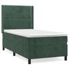 vidaXL Pat box spring cu saltea, verde &icirc;nchis, 90x190 cm, catifea