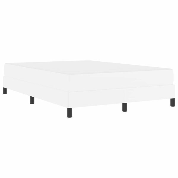 vidaXL Cadru de pat cu saltea Alb pur 140 x 190 cm țesătură