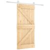 vidaXL Ușă glisantă Natural și Alb 95 x 210 cm Lemn de Pin Solid