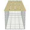 vidaXL Bancă gabion, 120 cm, oțel galvanizat și lemn de pin