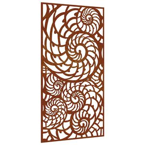 vidaXL Decor perete de grădină 105x55 cm design scoici oțel Corten