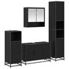 vidaXL Set de mobilier pentru baie 4 buc. Stejar Negru