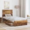 vidaXL Cadru de pat cu headboard Lemn vechi 100 x 200 cm Lemn compozit