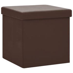 vidaXL Taburet de depozitare pliabil, maro, PVC