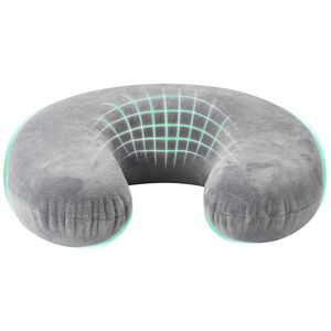 vidaXL Pernă de voiaj pentru g&acirc;t Gri Spumă cu Memorie 27 x 27 x 8,5 cm