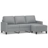 vidaXL Canapea cu 3 locuri și taburet, gri deschis, 180 cm, textil
