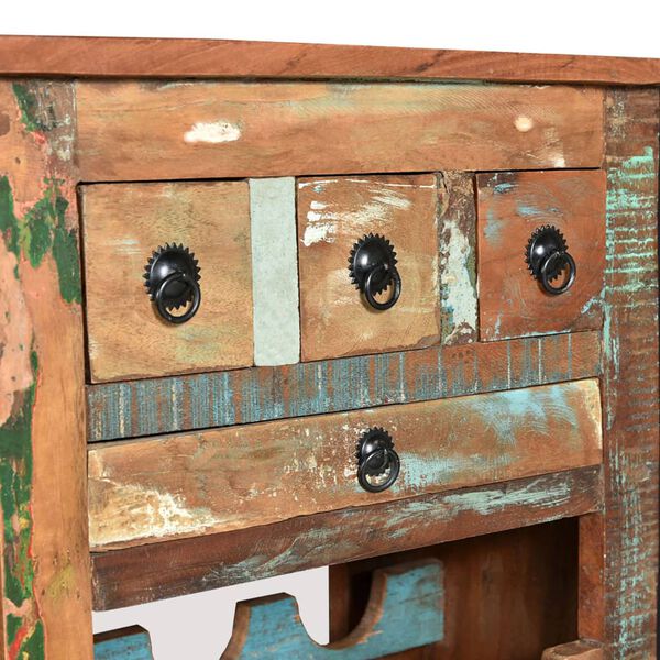 vidaXL Suport de vin pentru 9 sticle, lemn masiv reciclat