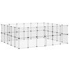 vidaXL Cușcă animale de companie cu ușă 44 panouri negru 210x175x70 cm oțel