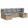 vidaXL Set canapele de grădină cu perne, 6 piese, bej, poliratan