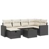 vidaXL Set canapele de grădină cu perne, 7 piese, negru, poliratan