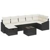 vidaXL Set de canapea 8 buc. Negru poliratan