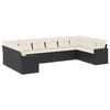 vidaXL Set canapele de grădină cu perne, 10 piese, negru, poliratan