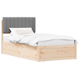 vidaXL Cadru de pat cu tăblie tapițată Gri deschis 100 x 200 cm