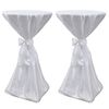 vidaXL Husă de masă albă, 70 cm, cu fundă, 2 buc