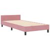 vidaXL Pat cu arcuri cu headboard Roz 90 x 200 cm Catifea