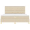 vidaXL Pat cu arcuri cu saltea cu headboard Crem 200 x 200 cm țesătură