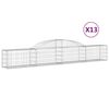 vidaXL Coșuri gabion arcuite, 13 buc., 300x30x40/60cm, fier galvanizat