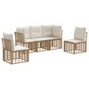 vidaXL Set de canapele de exterior cu pernă 5 pcs natural Poliester