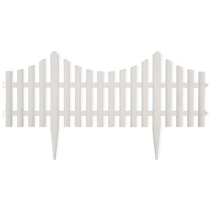 Despărțitor de gazon, alb, 17 buc. / 10 m