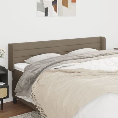 vidaXL Tăblie de pat cu aripioare gri taupe 183x16x78/88 cm textil