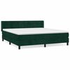 vidaXL Pat box spring cu saltea, verde &icirc;nchis, 180x200 cm, catifea
