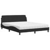 vidaXL Pat cu saltea, Dover, negru, 160x200 cm, catifea
