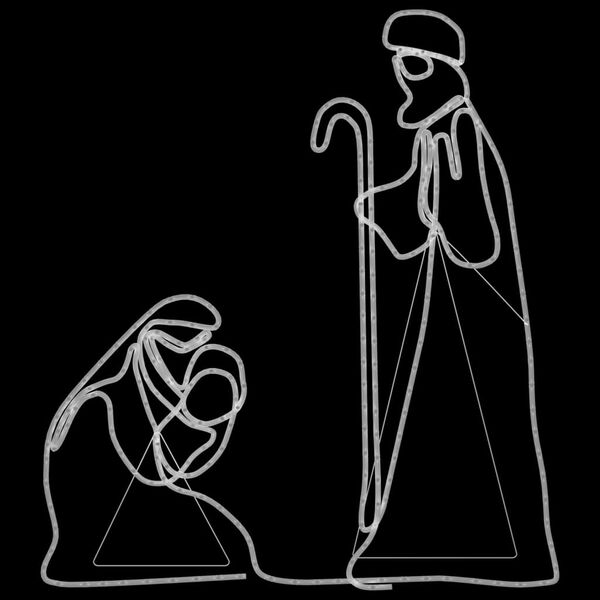 vidaXL Figurină Sf. Maria și Iosif de Crăciun, 264 de LED-uri