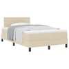 vidaXL Pat cu arcuri cu saltea cu headboard Crem 120 x 190 cm țesătură