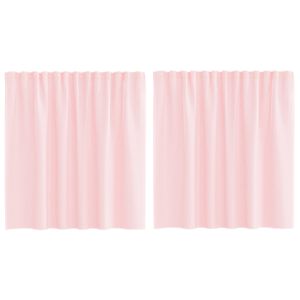 vidaXL Perdele voal cu bucle 2 buc Roz deschis 140x140 cm