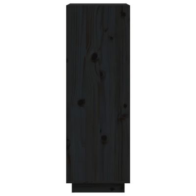 vidaXL Bibliotecă/Separator cameră negru 60x35x103 cm lemn masiv pin