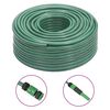 vidaXL Furtun de grădină cu set de racorduri, verde, 0,5", 100 m, PVC