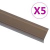 vidaXL Profile trepte &icirc;n formă de L, 5 buc., maro, 100 cm, aluminiu