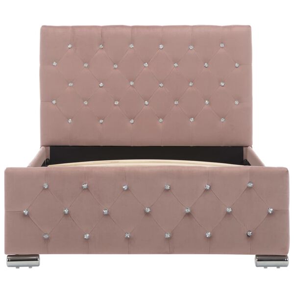 vidaXL Cadru de pat, roz, 100 x 200 cm, catifea