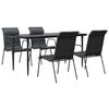 vidaXL Set mobilier de grădină, 5 piese, negru, oțel și textilenă