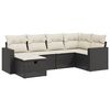 vidaXL Set mobilier de grădină cu perne, 6 piese, negru, poliratan