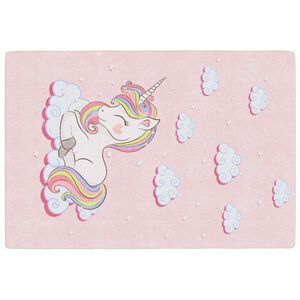 vidaXL Covor copii, roz unicorn, 160x230 cm, lavabil