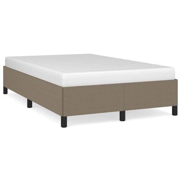 vidaXL Cadru de pat fără saltea Taupe 120x190 cm țesătură