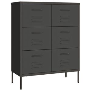 vidaXL Dulap cu sertare, antracit, 80x35x101,5 cm, oțel