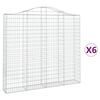 vidaXL Coșuri gabion arcuite 6 buc, 200x30x180/200cm, fier galvanizat