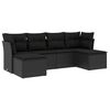 vidaXL Set mobilier de grădină cu perne, 6 piese, negru, poliratan