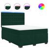 vidaXL Pat box spring cu saltea, verde &icirc;nchis, 140x190 cm, catifea