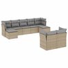 vidaXL Set canapele de grădină, 9 piese, cu perne, bej, poliratan