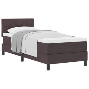 vidaXL Pat cu arcuri cu saltea Maro &icirc;nchis 80 x 200 cm țesătură