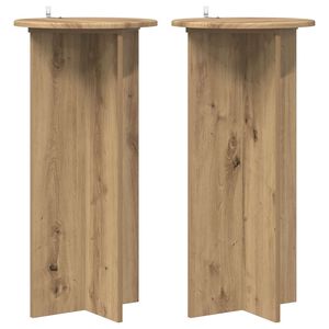 vidaXL Suport pentru plante 2 pcs Stejar Artizanal 40 x 40 x 80 cm