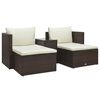 vidaXL Set mobilier de grădină cu perne, 5 piese, maro, poliratan